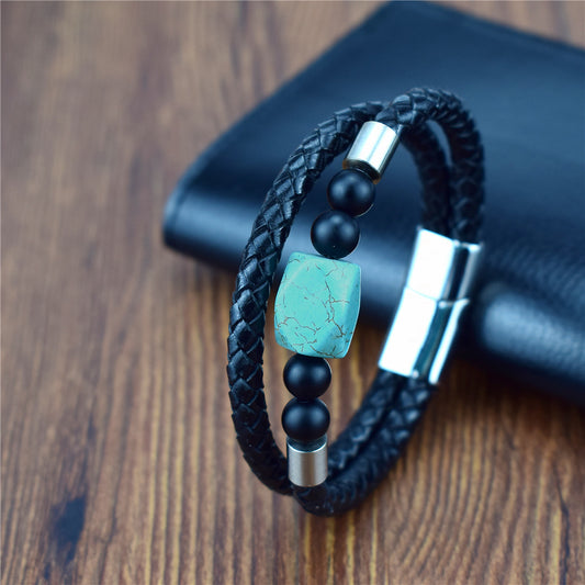 Bracelet En Cuir Véritable Hommes