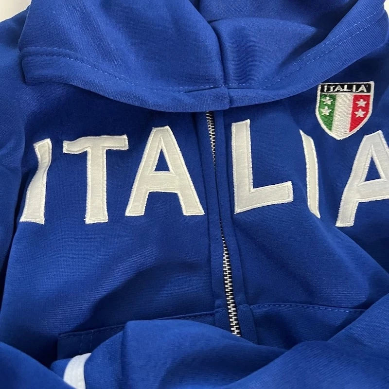 Veste à capuche à motif brodé Italie Y2k