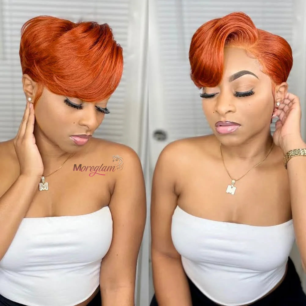 coupe Pixie perruque orange