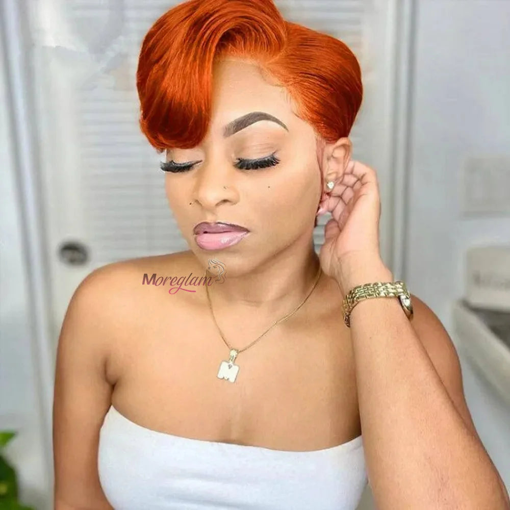 coupe Pixie perruque orange