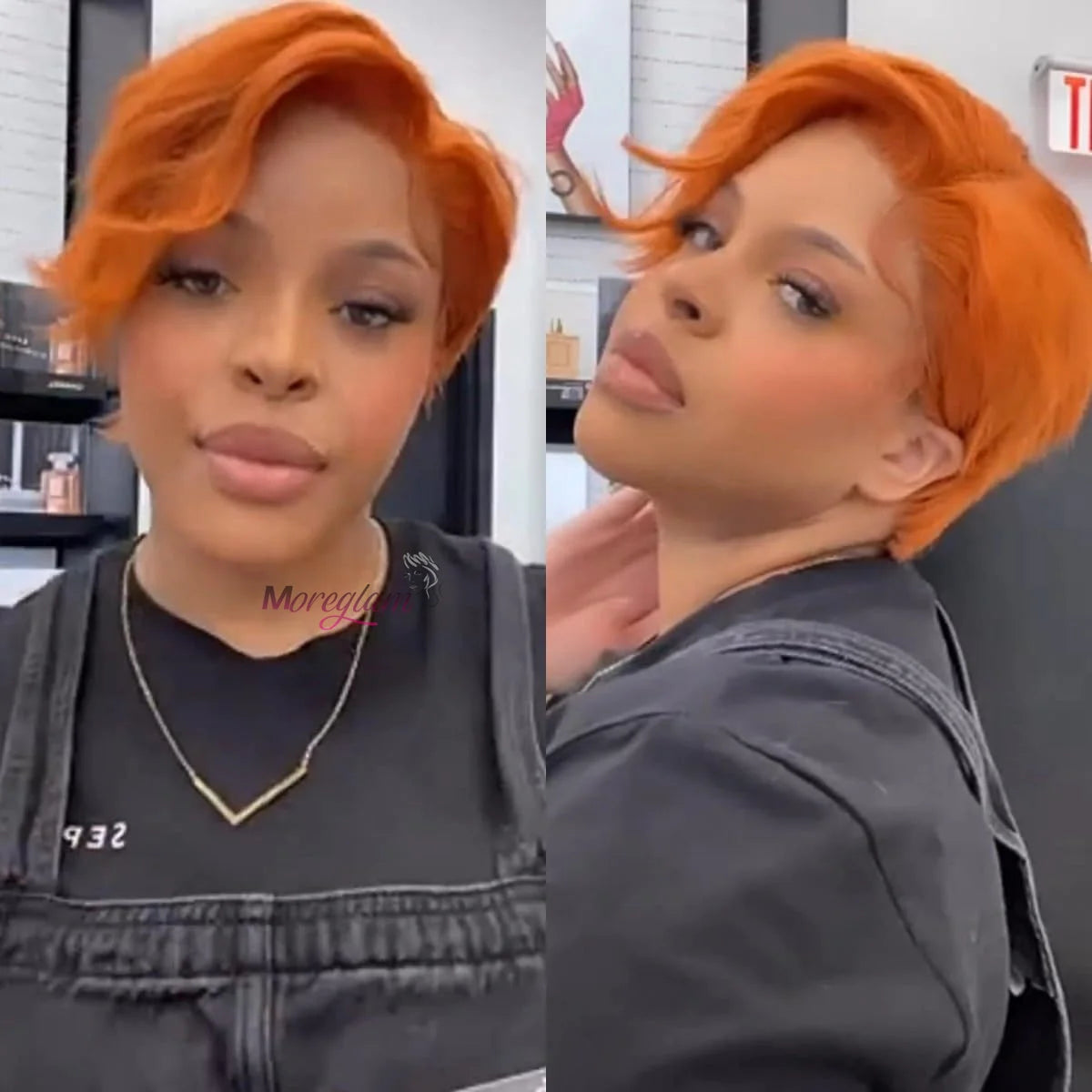 coupe Pixie perruque orange