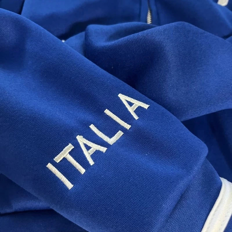 Veste à capuche à motif brodé Italie Y2k